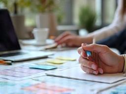 Content strategist working on digital plan