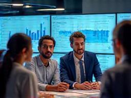 Professional team analyzing online reputation data